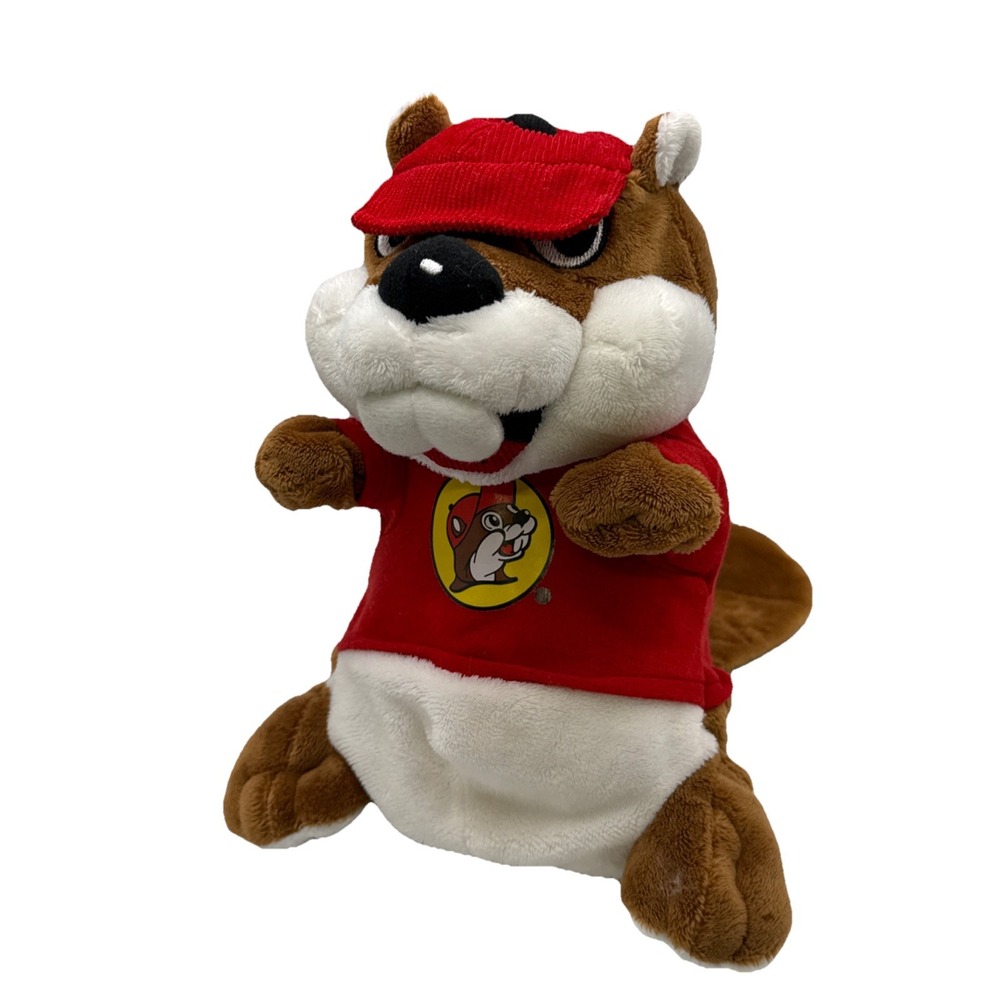 Bucees Beaver Jaag Plush Beaver Hand‎ Puppet Red Hat Shirt Toy New